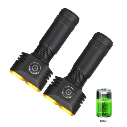 Mini 6LED Flashlights Rechargeable Aluminum Alloy Flashlight with 4 Modes Searchlight Magnetic Work Light Outdoor Fishing Torch