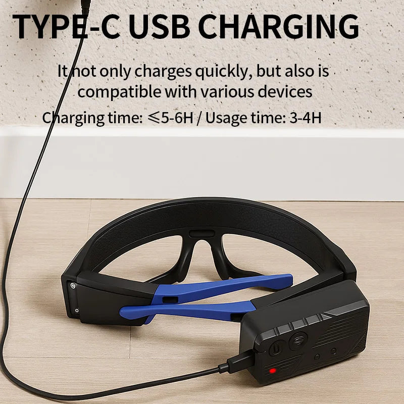 Multi Functional Goggles Wave Sensor Control, 5 Modes W/strobe, 90° Rotatable, Usb-c Rechargeable for Cycling Fishing Repair
