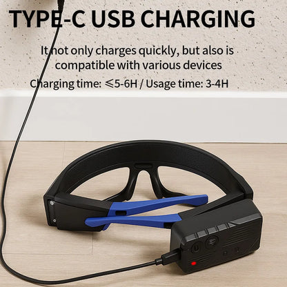 Multi Functional Goggles Wave Sensor Control, 5 Modes W/strobe, 90° Rotatable, Usb-c Rechargeable for Cycling Fishing Repair