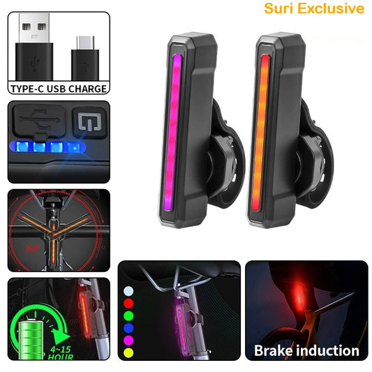 Light-Sensitive Bike Rear Light Super Bright Led Bicycle Light USB Rechargeable Seatpost Light Safety Warning Bicycle Taillight