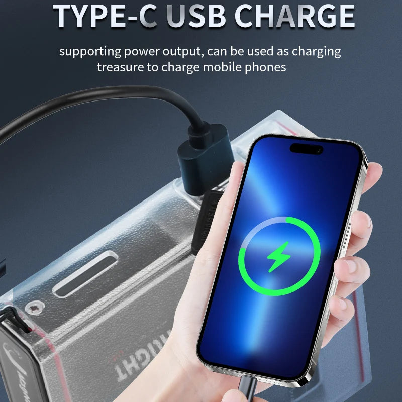 LED Auto Repair Working Light Power Display Outdoor Camping Lantern IPX5 Waterproof Emergency Work Light 3000mAh for Night Work