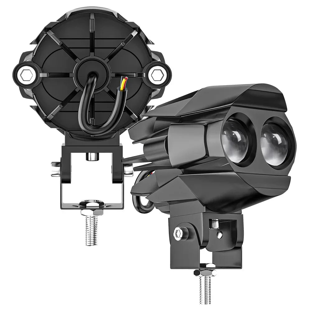 Motorcycle LED spotlights external lens retrofitted double strong light locomotive super bright led paving headlights