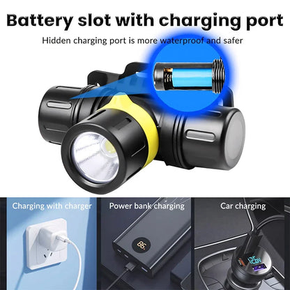 Professional LED Scuba Diving Headlamp LED Headlight 50M Underwater IPX8 Waterproof Dive projection 18650/21700 Torch
