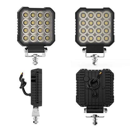 4 Inch 64 LED Square Floodlight 9-80V 24W Car Work Light For Jeep Truck Boat Tractor ATV Offroad 4X4 Barra LED Headlight