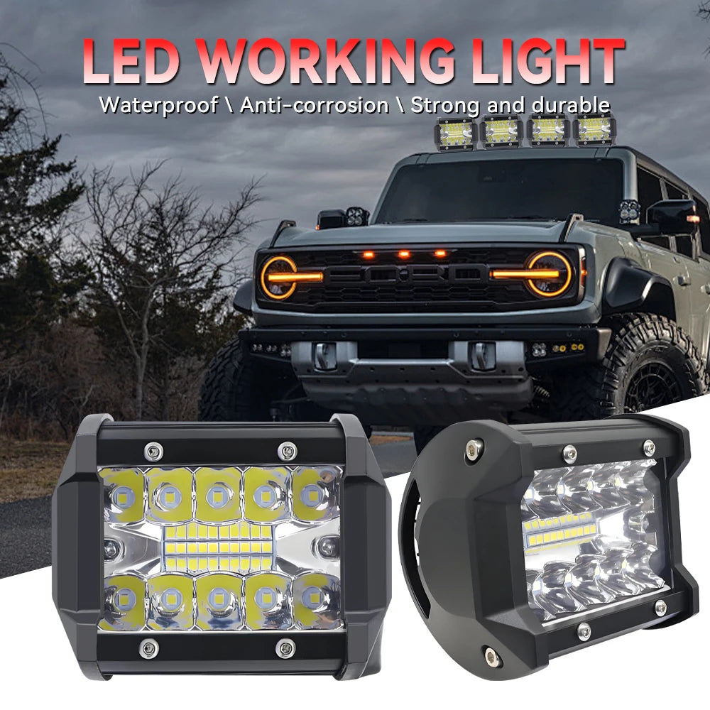 4Inch Combo off road Led Light Bars Spot Flood Beam for Work Driving Offroad Boat Car Tractor Truck 4x4 SUV ATV