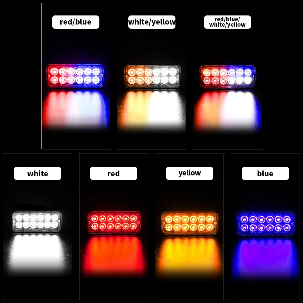 Luz de advertencia estroboscópica LED, luz estroboscópica, barra de luces intermitentes, luz de baliza para camión, luz de señal de giro y freno de tráfico ámbar, 12 V y 24 V
