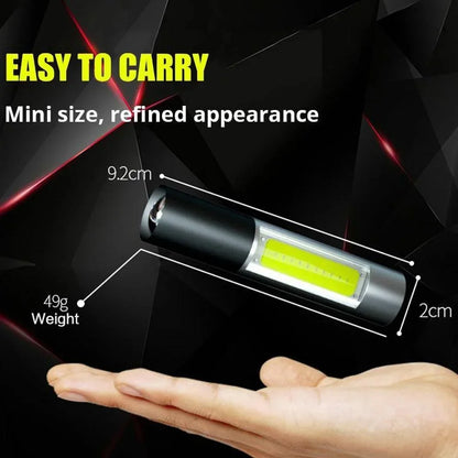 Mini LED Flashlight Zoomable USB Rechargeable Waterproof Lamps 3 Switch Modes Portable Torch Outdoor Safety Light