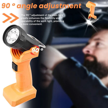 9LED work light 4000mAh Type-C USB charging with hook can be rotated 90° car repair emergency light handheld flashlig