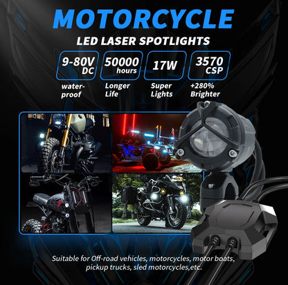 New Motorcycle LED Headlight Auxiliary Fog Driving Light Dual Projector Lens LED Work Light Truck SUV 4WD 4x4 Boat ATV Tractor