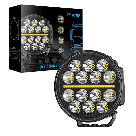 7" Round Car Working Light Truck Off-Road Driving Light Retrofitted Front Headlight Auxiliary Car Light Day Running Light 7R01