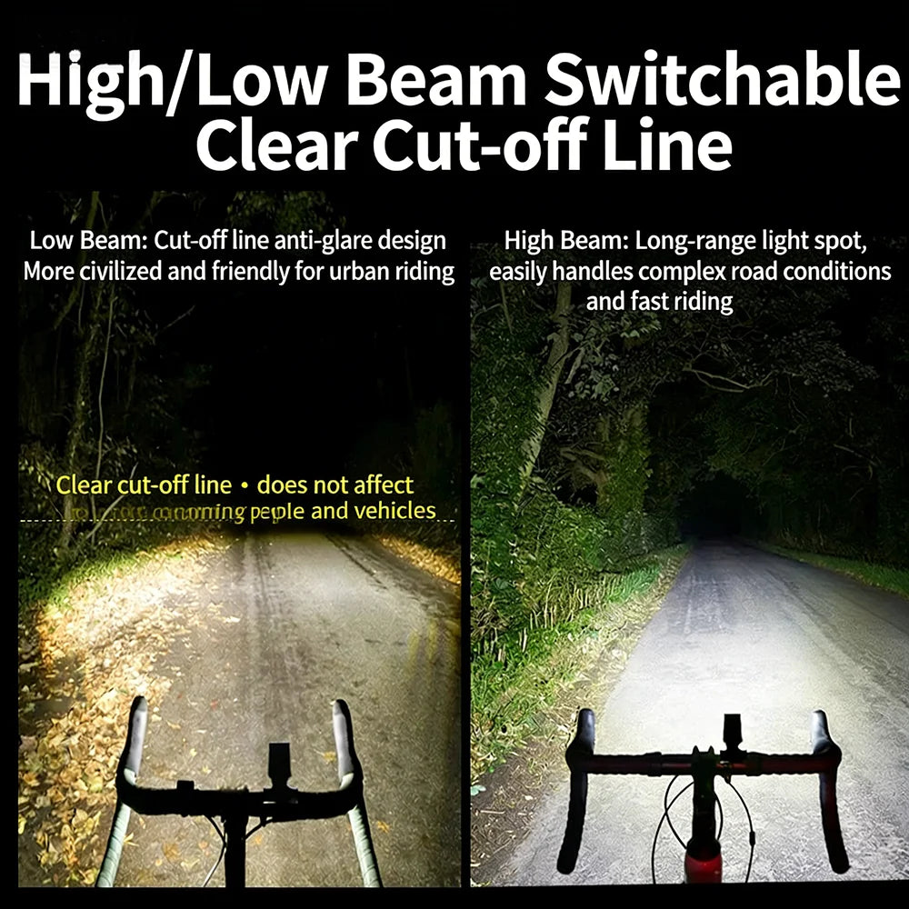 Bike Headlight Highlight Cycling Front Light Rechargeable Bicycle Lighting Wireless Remote Control Multi-functional Bike Lantern KXK-K4