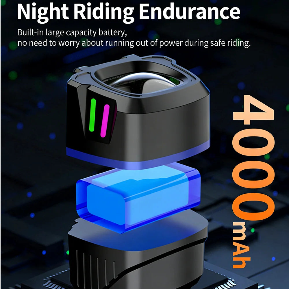 Bike Headlight Highlight Cycling Front Light Rechargeable Bicycle Lighting Wireless Remote Control Multi-functional Bike Lantern KXK-K4