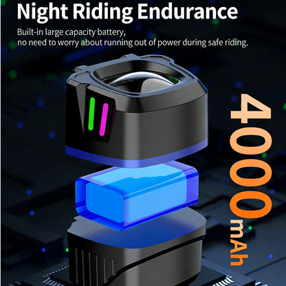 Bike Headlight Highlight Cycling Front Light Rechargeable Bicycle Lighting Wireless Remote Control Multi-functional Bike Lantern KXK-K4