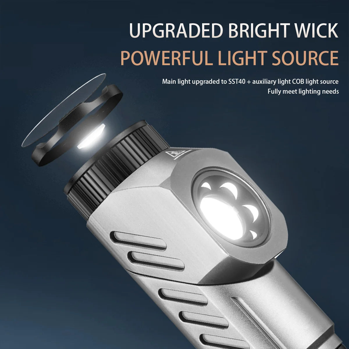 Rotatable Flashlight With Magnetic Attraction At The Bottom Suitable For outdoor Household emergency use Breaking Windows