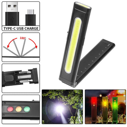 COB LED Flashlight Portable Emergency Work Light Lantern USB Rechargeable Waterproof Repair Camping Torch Lamp