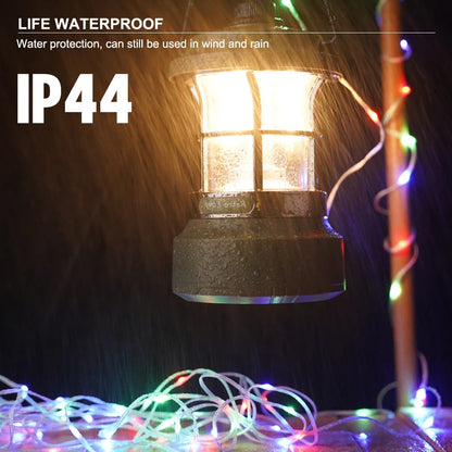 Camping Light RGB Colorful String 15M Outdoor Hanging Light Super Bright Tent Lamp