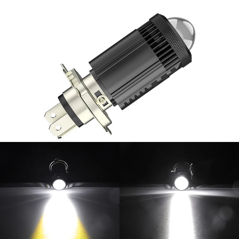 3000Lm Moto H4 9003 HB2 Hi Lo Beam Motorcycle Headlight 6000K 3000K White Yellow Lamp Scooter Fog Lights 9-80V