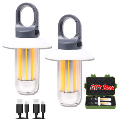 Three Light Sources with Built-in Battery Outdoor Camping Light Type-c Charging Magnet Retro Camping Light H1