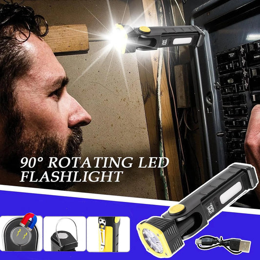 Multifunctiona LED Work Light Handheld Flashlight Built-in Battery Lamp Torch Rechargeable Emergency Car Inspection Lamp