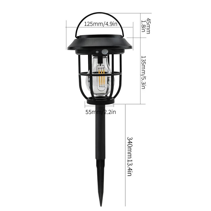 Multifunction Solar Camping Lamp Portable Lantern 3 Modes Garden Lawn Lights Waterproof Outdoor Floor Lamps Courtyard Wall Lamp