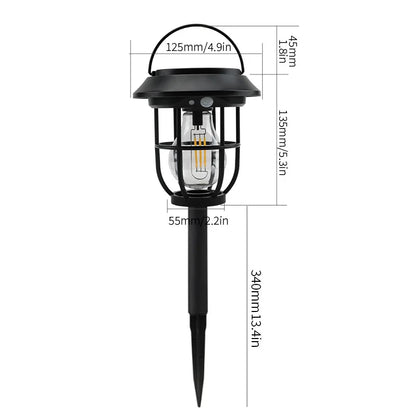 Multifunction Solar Camping Lamp Portable Lantern 3 Modes Garden Lawn Lights Waterproof Outdoor Floor Lamps Courtyard Wall Lamp