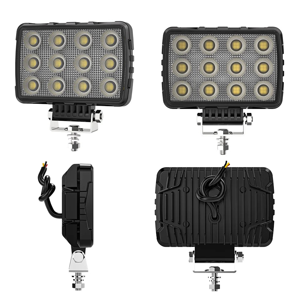 5.7Inch 48 LED Rectangle Floodlight 9-80V Car Work Light For Jeep Truck Boat Tractor ATV Offroad 4X4 Barra LED Headlight