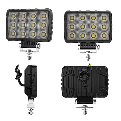 5.7Inch 48 LED Rectangle Floodlight 9-80V Car Work Light For Jeep Truck Boat Tractor ATV Offroad 4X4 Barra LED Headlight
