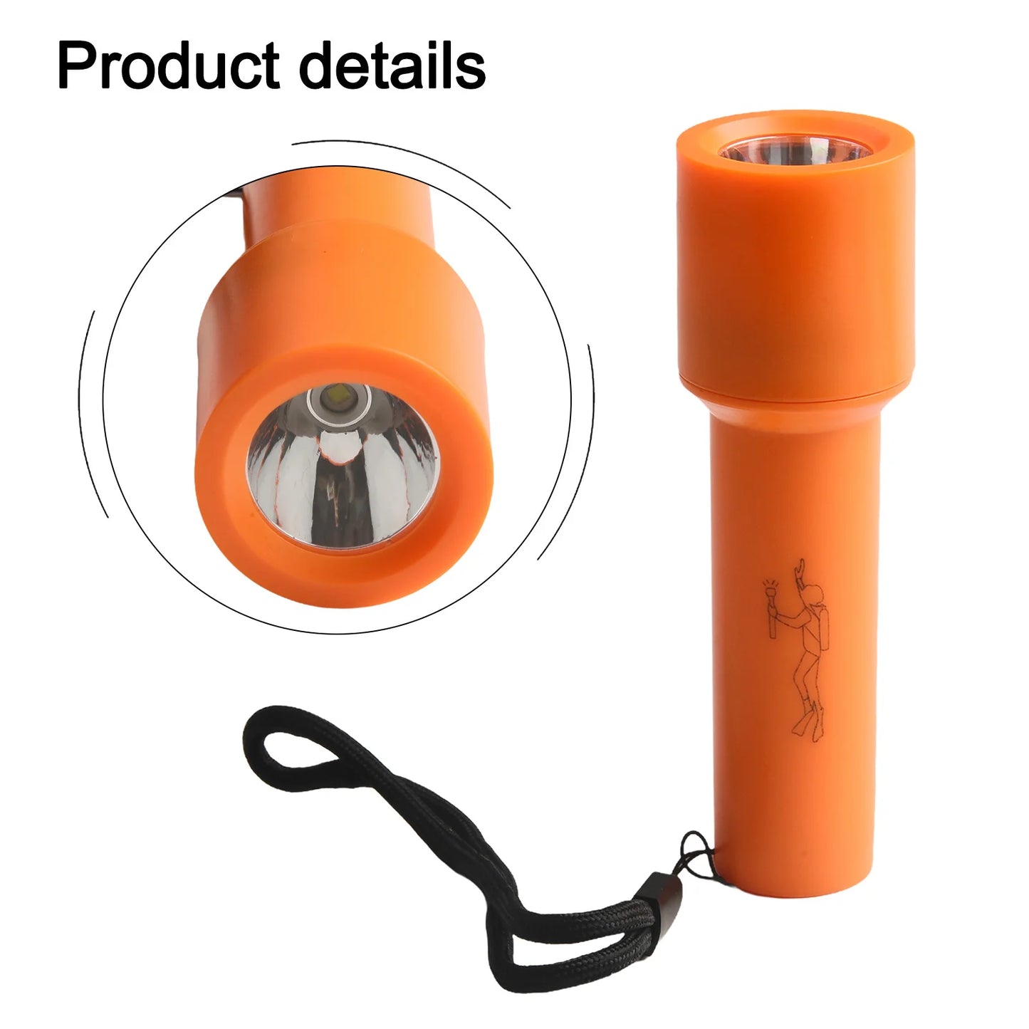 Diving Flashlight IPX8 Waterproof Dive Light LED 1200 Lumens Diving Flashlight Torch with Wrist Bands for Leisure Activities