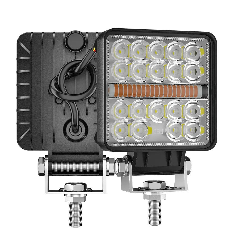 Luz de trabajo LED para automóvil de 4 ", 12 V, 24 V, color blanco y amarillo, doble color, con luz de circulación diurna DRL, luz de conducción LED todoterreno 4x4