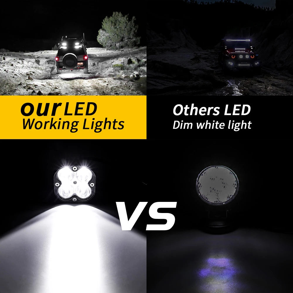 Luz de trabajo LED superbrillante de alta calidad, luz antiniebla para automóvil, 12 V, 24 V, foco blanco para camión, SUV, 4x4, 4WD, todoterreno