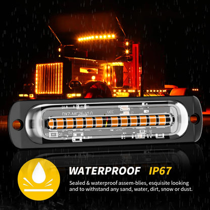 Luz de advertencia estroboscópica LED, luz estroboscópica, barra de luz intermitente, lámpara de baliza para camión, automóvil, luz de tráfico ámbar, 12 V, 24 V, luz constante para automóvil