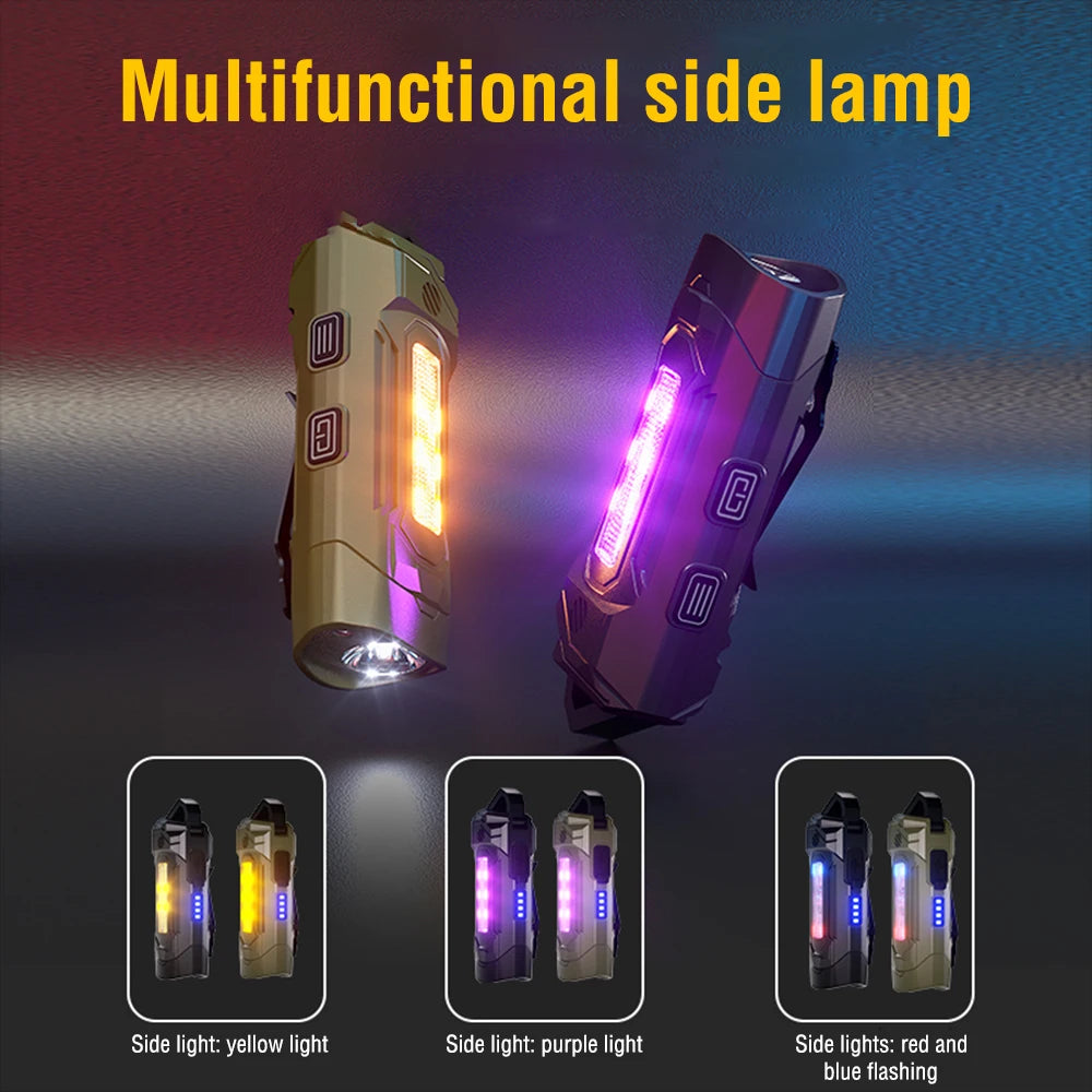 Small EDC Flashlight Portable Pocket Gift Torch Light Magnet Multi-Function Flashlight with UV Light K220