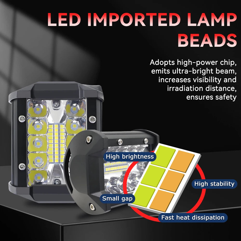 4Inch Combo off road Led Light Bars Spot Flood Beam for Work Driving Offroad Boat Car Tractor Truck 4x4 SUV ATV