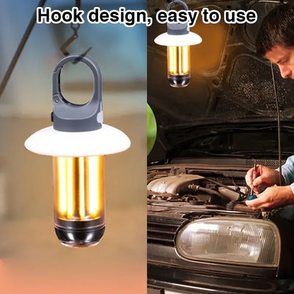 Three Light Sources with Built-in Battery Outdoor Camping Light Type-c Charging Magnet Retro Camping Light H1