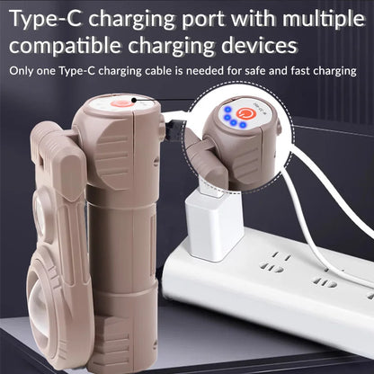 360° Rotating Magnetic LED COB Headlamp, Adjustable Multi-Light Waterproof Work Light, USB Type-C Rechargeable, Outdoor Camping