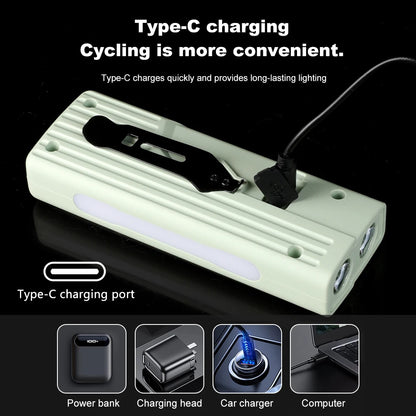 Bicycle Front Light with Colorful Warning Side Light Digital Display MTB Head Light Bottom Magnet Flashlight Cycling Accessories