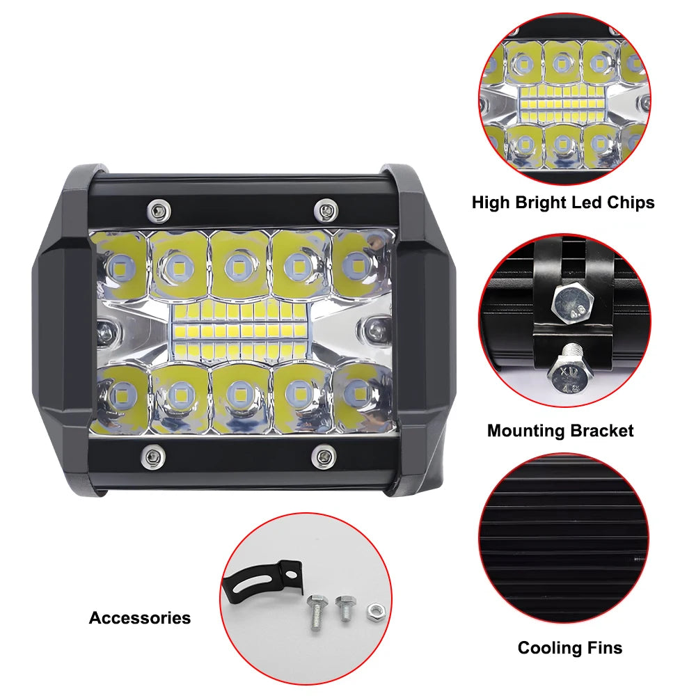 4Inch Combo off road Led Light Bars Spot Flood Beam for Work Driving Offroad Boat Car Tractor Truck 4x4 SUV ATV
