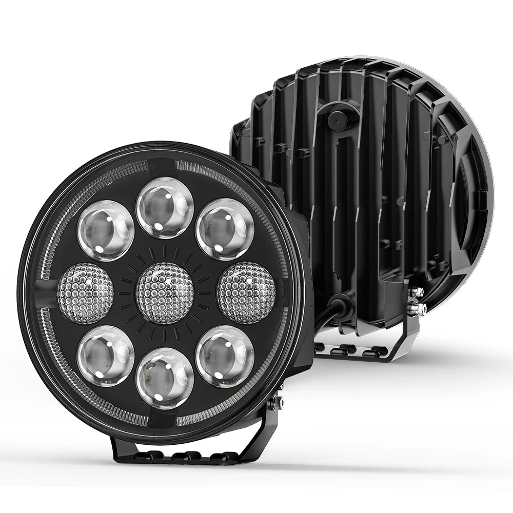 7" Round Car Working Light Truck Off-Road Driving Light Retrofitted Front Headlight Auxiliary Car Light Day Running Light 7R03