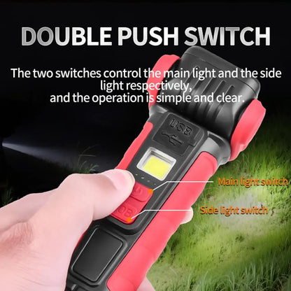 High Power Portable Flashlight Multifunctional Work Light with Clip Super Bright Pocket Torch Light LED Magnetic  Mini Keychain