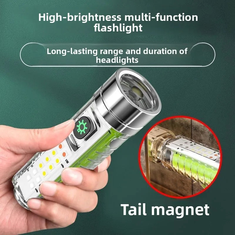 White Laser High-Brightness Flashlight: Type-C Multi-Function Mini Flashlight with Red-Blue Strobe, Fluorescent Feature