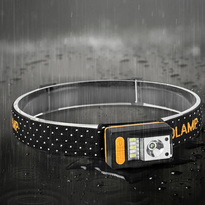 Super Bright Headlamp with Smart Motion Sensor White/Red Warning Light Adjustable Lamp Head Powerful Headlight Head Flashlight