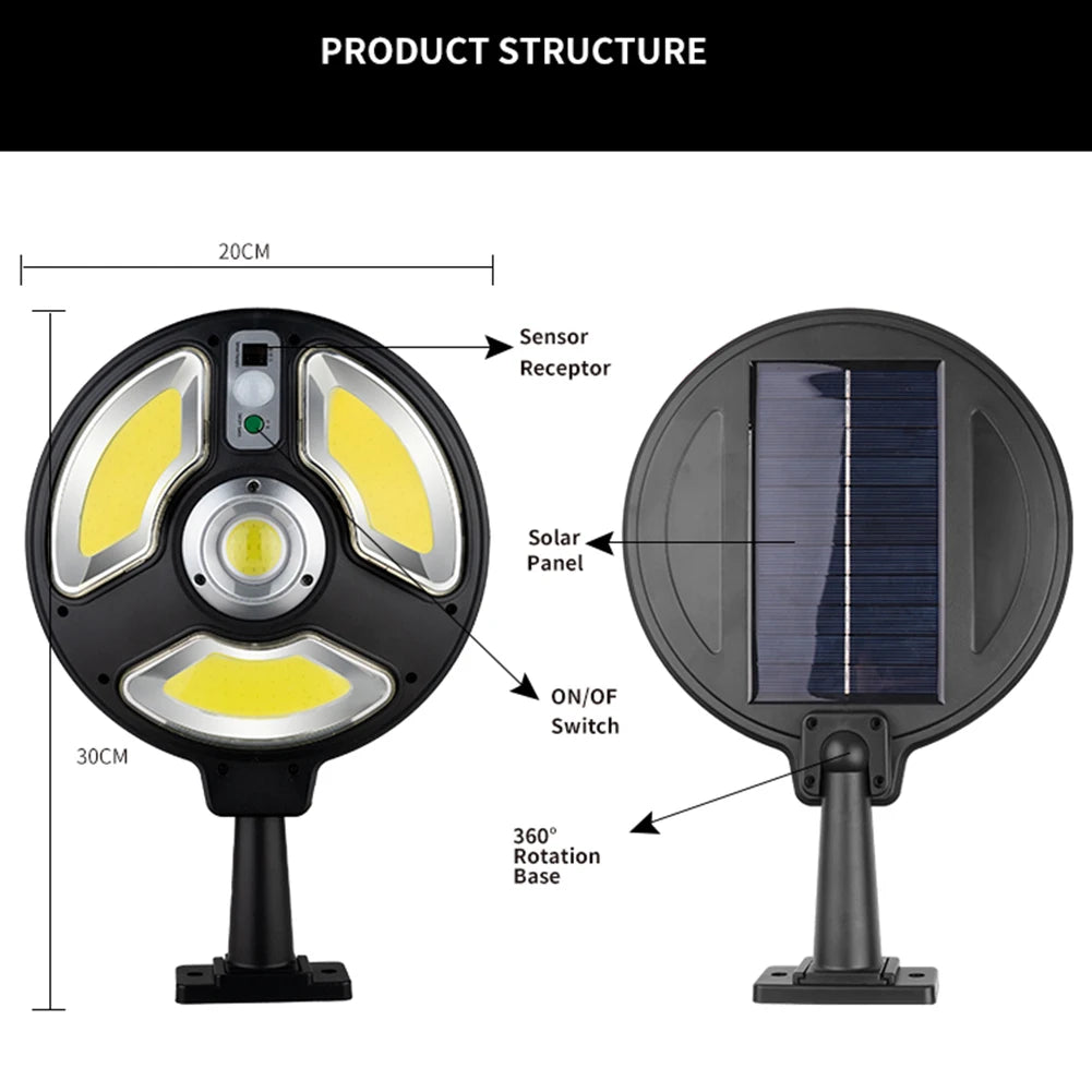 Sunlight COB LED Solar Light Outdoor Solar Lamp With Motion Sensor Solar Powered Waterproof Lights For Garden Courtyard Garage