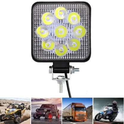 Automotive LED work light mini square 9-light 27W auxiliary light off-road modification headlight spotlight headlight