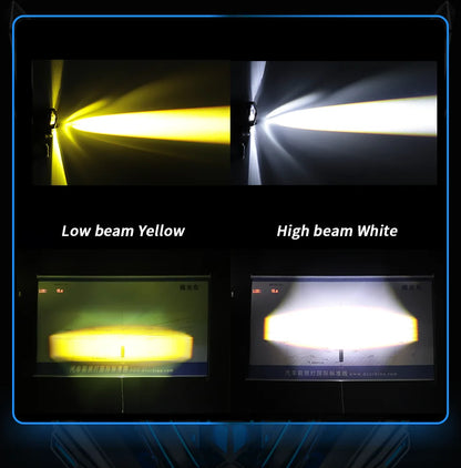 New Motorcycle LED Headlight Auxiliary Fog Driving Light Dual Projector Lens LED Work Light Truck SUV 4WD 4x4 Boat ATV Tractor