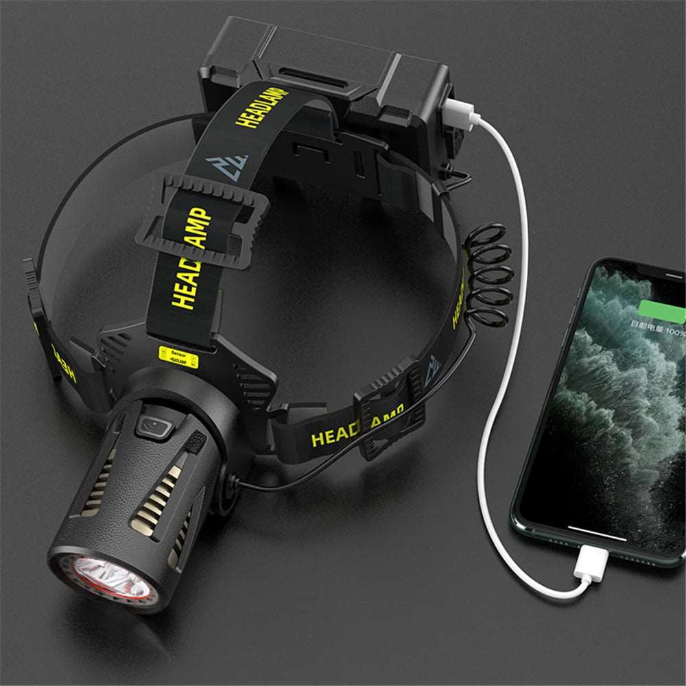 Sensor Headlamp Rechargeable XHP360 Bright Head Lamps Long-Shot Outdoor Led Headlight Camping Hiking Emergency Power Bank