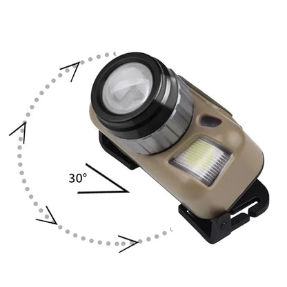 LED Sensor Headlamp Rechargeable Head Flashlight Headlight XPE+COB 5 Lighting Modes Adjustable Zoom Camping Fishing Search Light