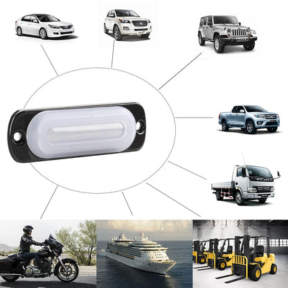 Luz de señal de rejilla de automóvil de 4 LED, luz de advertencia de emergencia, luz de señal de giro para motocicleta, camión, SUV, furgoneta, autobús, barco, conjunto de lámpara lateral