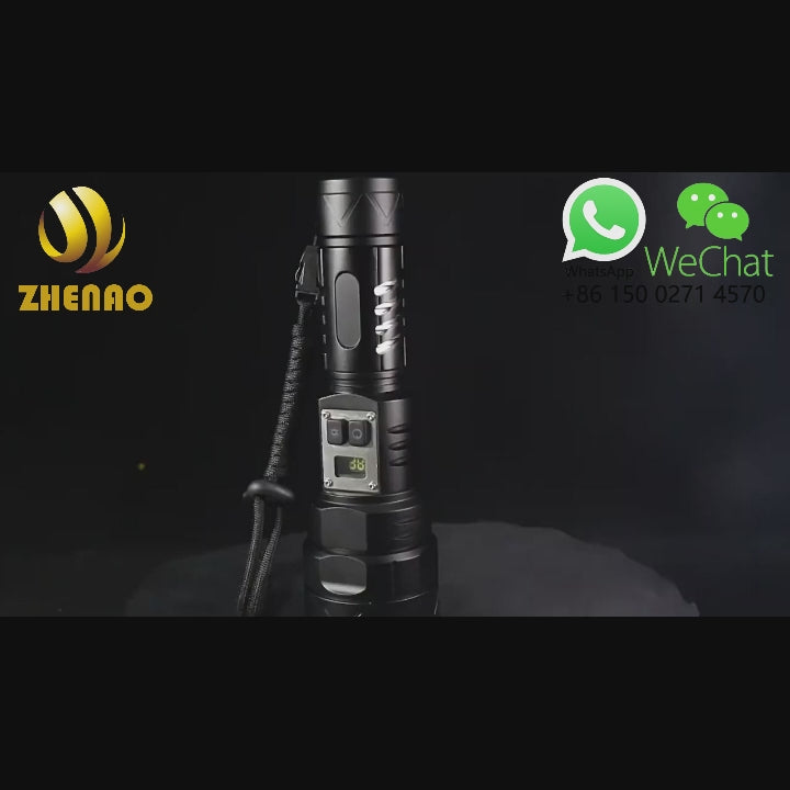 High Power Led Flashlights Long Shot Zoom Waterproof Handlight USB Rec ...